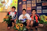 le podium : 1er David Bonzon, Suisse - 2&egrave;me Jack Carthy, Grande Bretagne et 3&egrave;me  Eloi Par&eacute;, Espagne